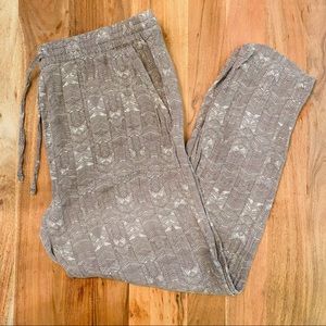 PrAna Loose Fit Beige Tribal Print Lounge Pants